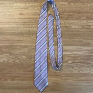 Zianetti Italian Silk Collection Striped Lilac 100% Silk Tie